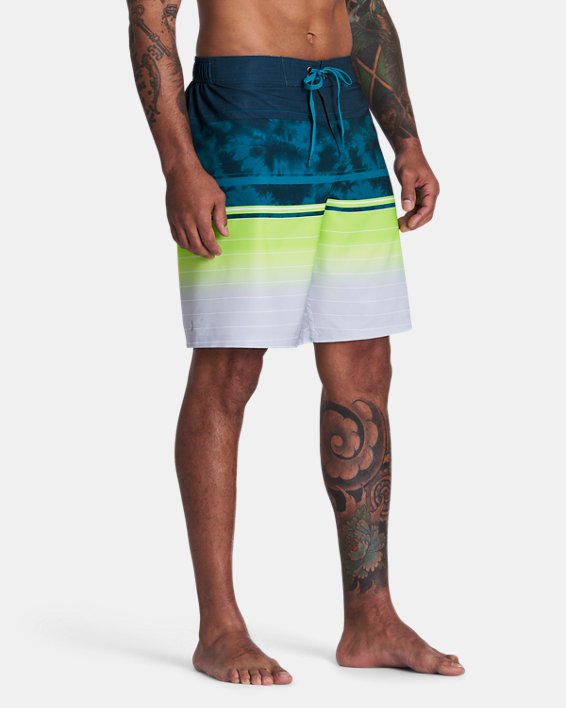 Men's UA Gradient Tie-Dye E-Board Swim Shorts, Green, pdpMainDesktop image number 0